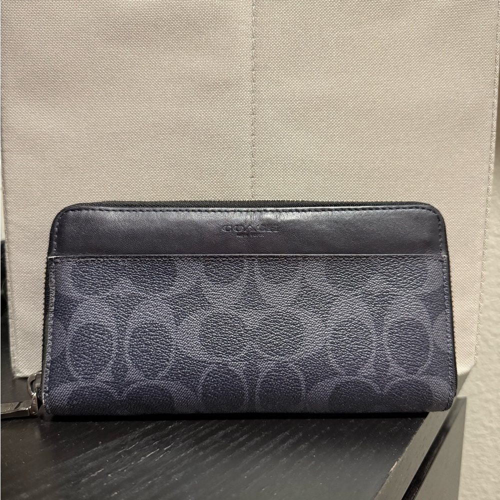 Coach Midnight Signature Canvas Accordion Wallet